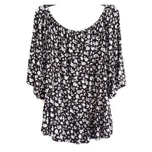 Off shoulder flutter sleeve knit top